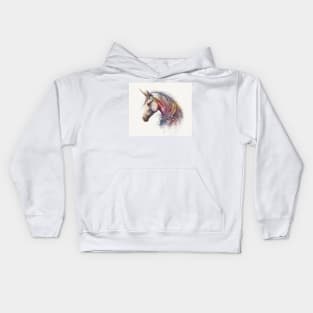 Unicorn Watercolour Painting Kids Hoodie